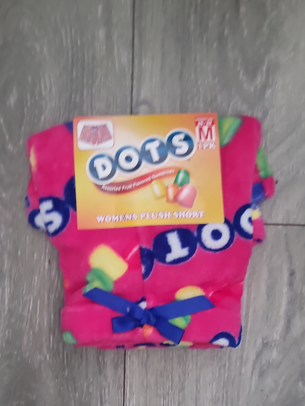 Dots Women's Hot Pink with Multicolor Candy Dots Plush Shorts
